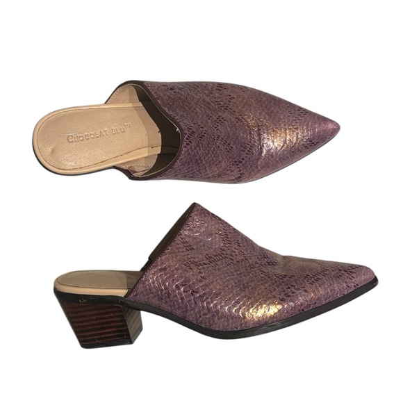 Chocolat Blu Clint Mule in Purple / Red Snake Print Size 37 / 6.5 7 - Picture 5 of 9